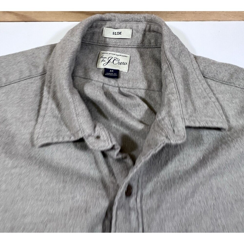 J. Crew Chamois Style Brushed Cotton Button Up Shirt Slim Fit Men's Medium - Picture 5 of 8